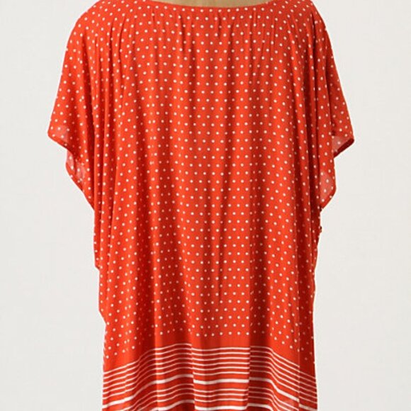 Anthropologie NWT, M Odille Orange Printed Top - Picture 3 of 5
